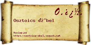 Osztoics Ábel névjegykártya