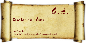 Osztoics Ábel névjegykártya