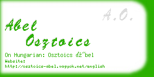 abel osztoics business card